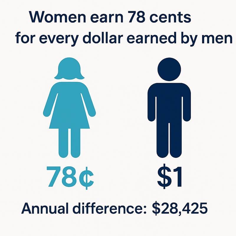 Image based on WGEA data (Nov 2024), showing that women earn 78 cents to every dollar men earn in Australia.